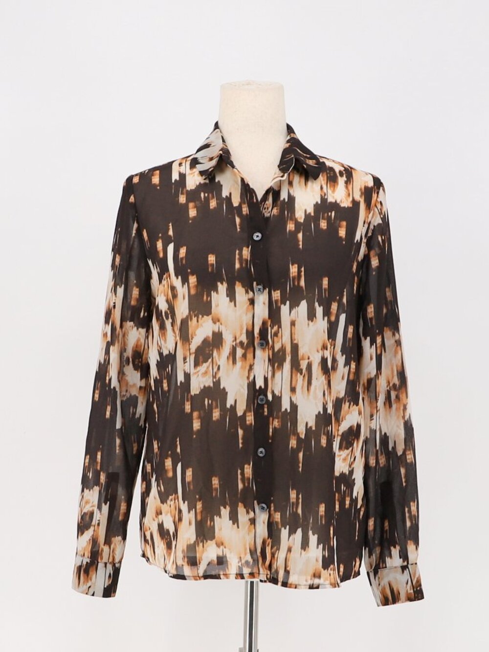 Derek Lam 4 DesigNation Rose Papaya Chiffon Blouse Size S